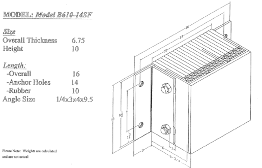 Steel Faced Dock Bumper B610-14-SF