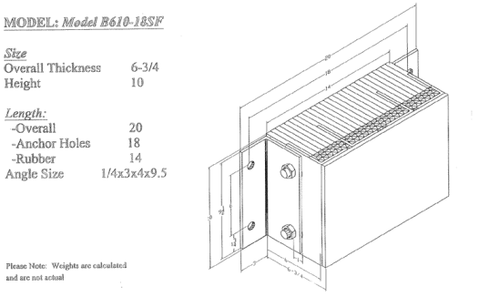 Steel Faced Dock Bumpers B610-18-SF